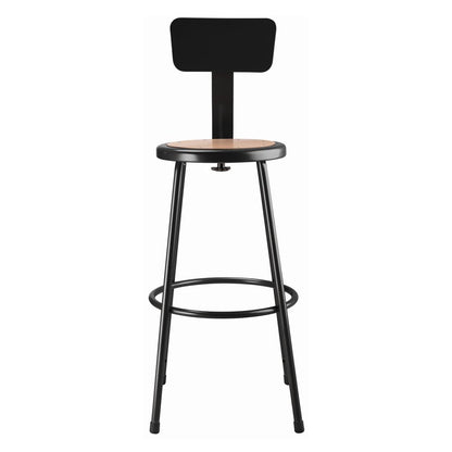 (3 Pack) NPS® 30" Heavy Duty Steel Stool With Backrest, Black