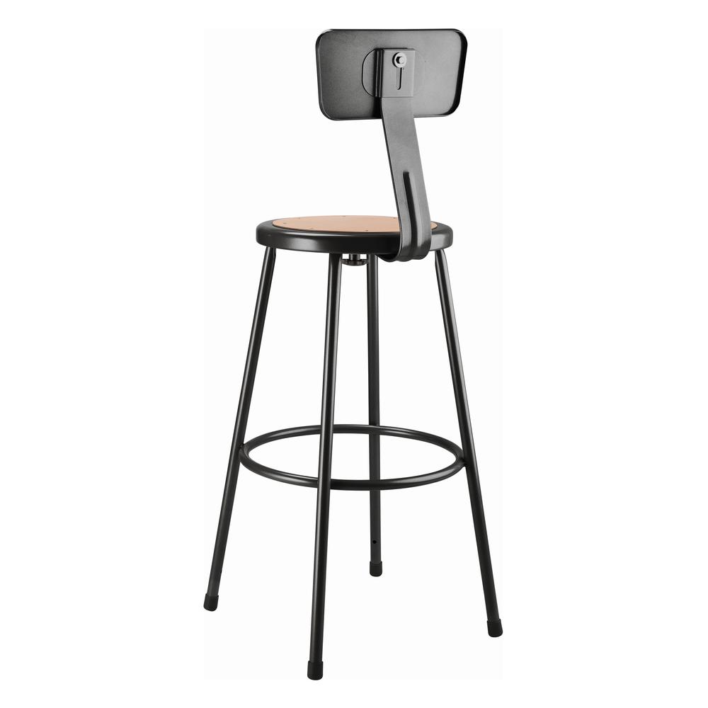 (3 Pack) NPS® 30" Heavy Duty Steel Stool With Backrest, Black