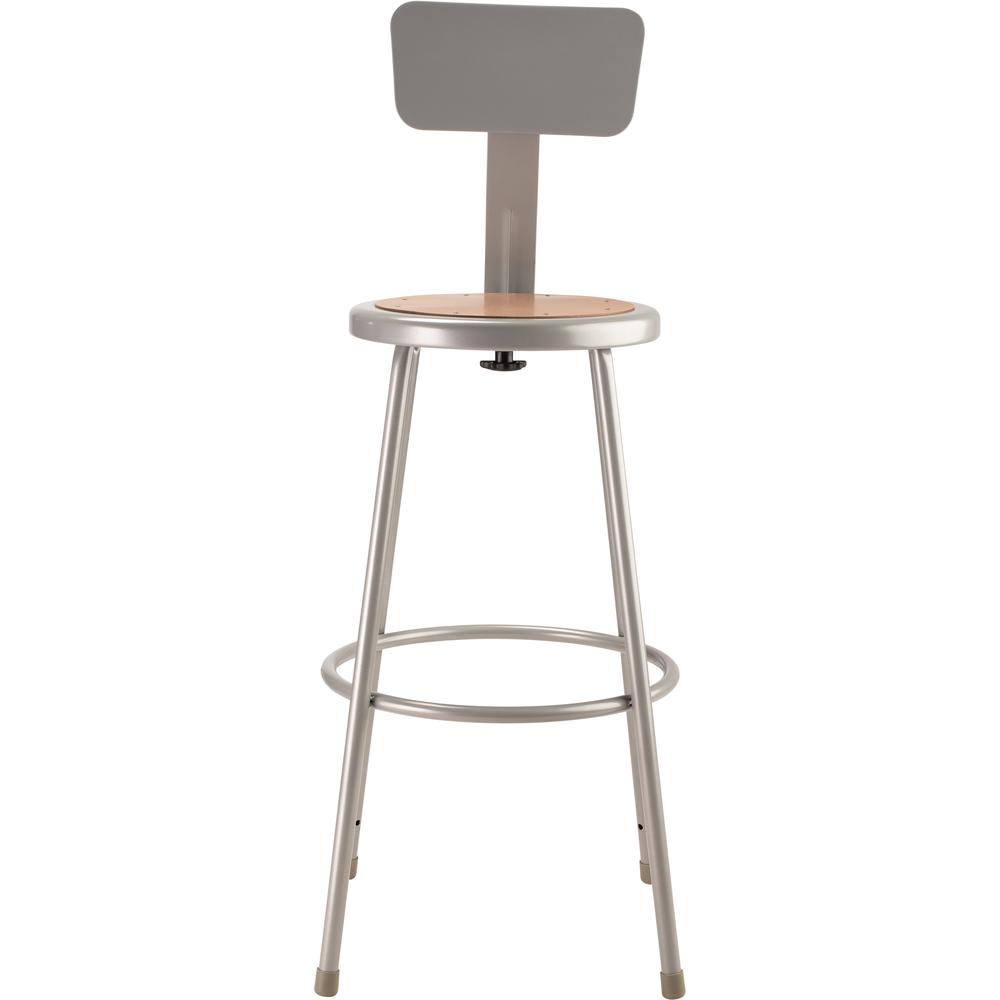 (3 Pack) NPS® 30"Heavy Duty Steel Stool With Backrest, Grey