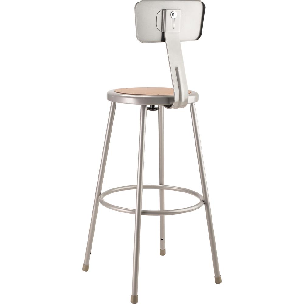 (3 Pack) NPS® 30"Heavy Duty Steel Stool With Backrest, Grey
