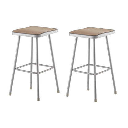(2 Pack) NPS® 30" Heavy Duty Square Seat Steel Stool, Grey
