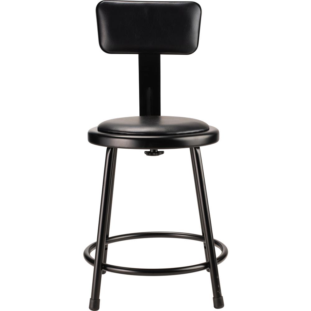 (5 Pack) NPS® 18"Heavy Duty Vinyl Padded Steel Stool With Backrest, Black