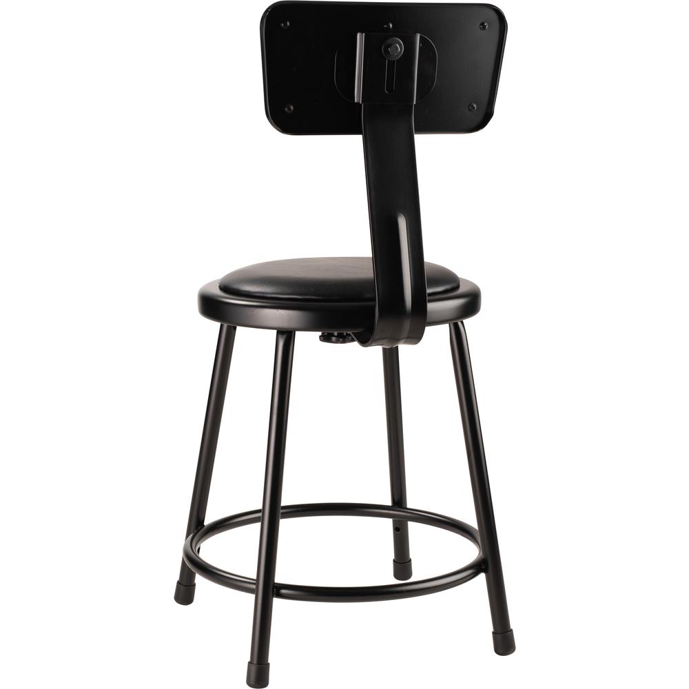 (5 Pack) NPS® 18"Heavy Duty Vinyl Padded Steel Stool With Backrest, Black