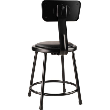 (5 Pack) NPS® 18"Heavy Duty Vinyl Padded Steel Stool With Backrest, Black