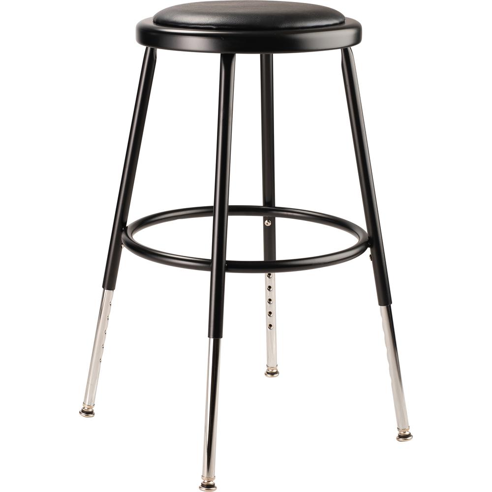 (5 Pack) NPS® 19"-27" Height Adjustable Heavy Duty Vinyl Padded Steel Stool, Black