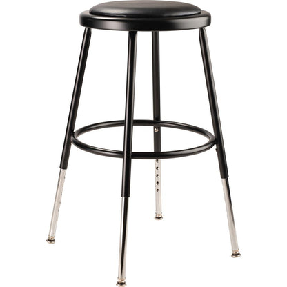 (5 Pack) NPS® 19"-27" Height Adjustable Heavy Duty Vinyl Padded Steel Stool, Black