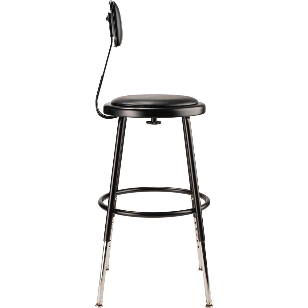 (5 Pack) NPS® 19"-27" Height Adjustable Heavy Duty Vinyl Padded Steel Stool With Backrest, Black