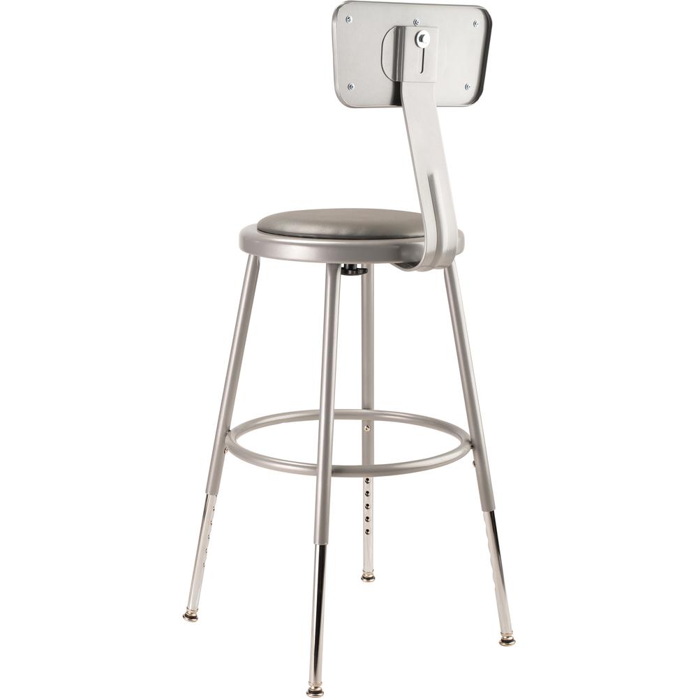 (5 Pack) NPS® 19"-27" Height Adjustable Heavy Duty Vinyl Padded Steel Stool With Backrest, Grey