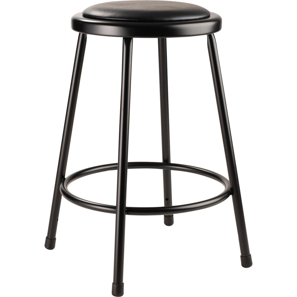 (4 Pack) NPS® 24" Heavy Duty Vinyl Padded Steel Stool, Black