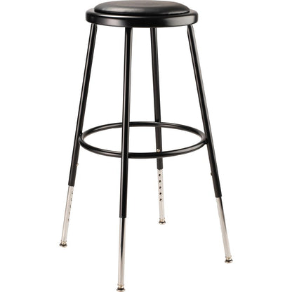 (4 Pack) NPS® 25"-33" Height Adjustable Heavy Duty Vinyl Padded Steel Stool, Black