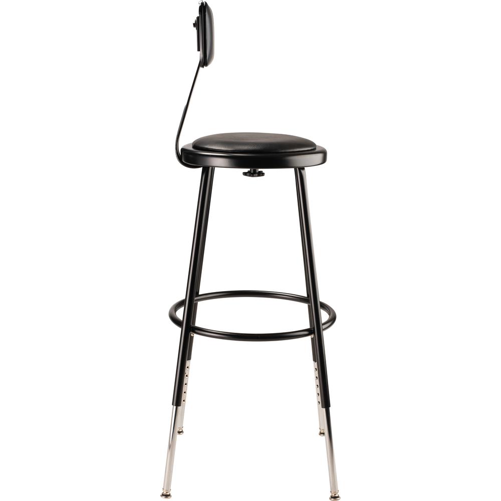 (4 Pack) NPS® 25"-33" Height Adjustable Heavy Duty Vinyl Padded Steel Stool With Backrest, Black
