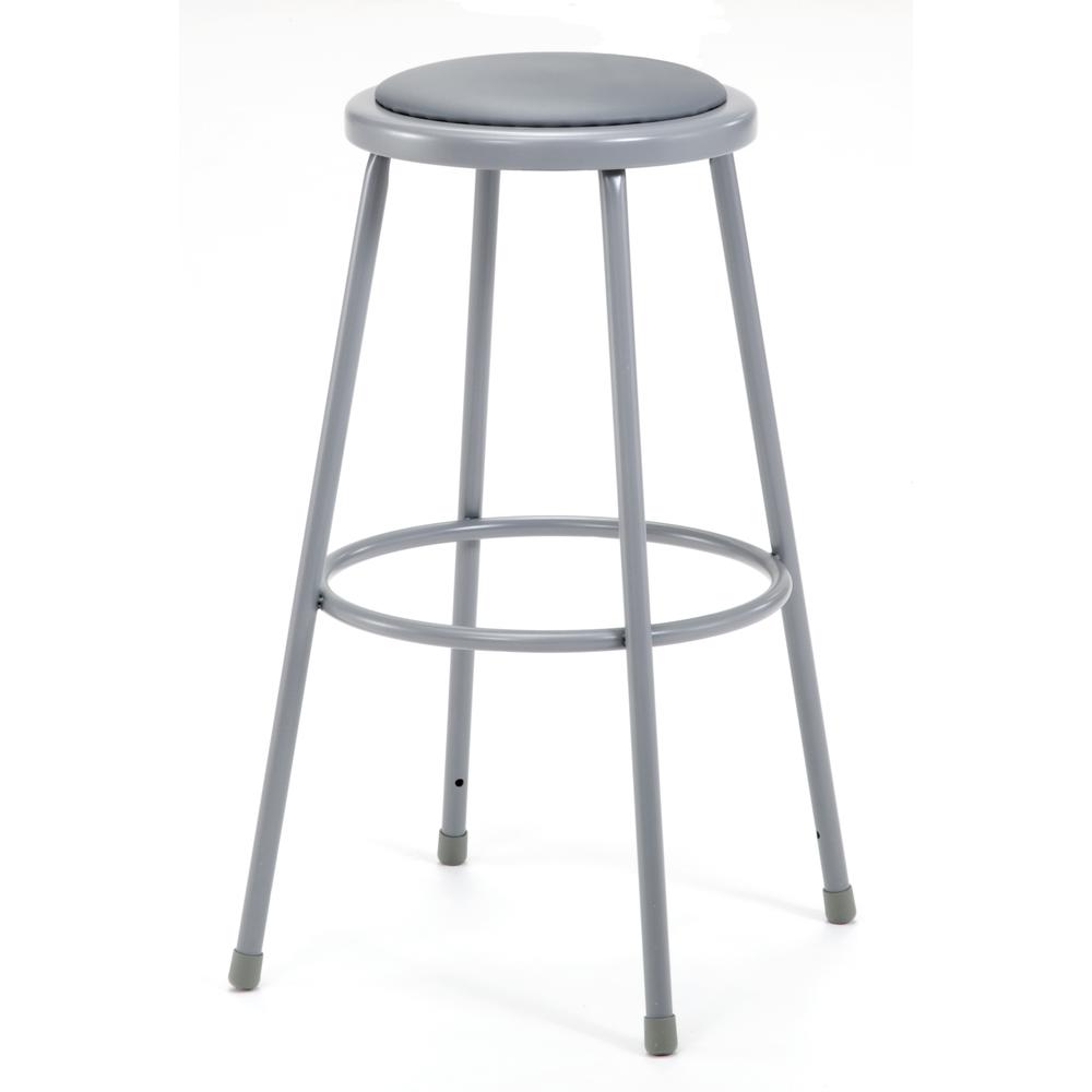 NPS® 30"Heavy Duty Vinyl Padded Steel Stool, Grey