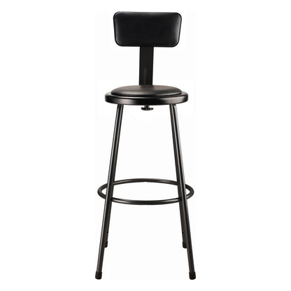 (3 Pack) NPS® 30" Heavy Duty Vinyl Padded Steel Stool With Backrest, Black