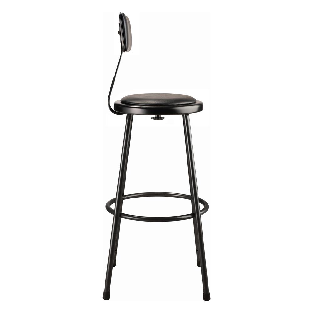 (3 Pack) NPS® 30" Heavy Duty Vinyl Padded Steel Stool With Backrest, Black