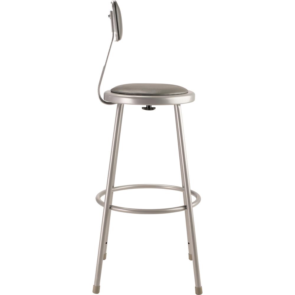 (3 Pack) NPS® 30"Heavy Duty Vinyl Padded Steel Stool With Backrest, Grey