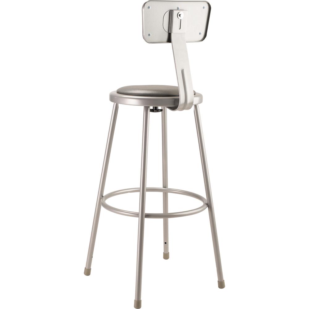 (3 Pack) NPS® 30"Heavy Duty Vinyl Padded Steel Stool With Backrest, Grey