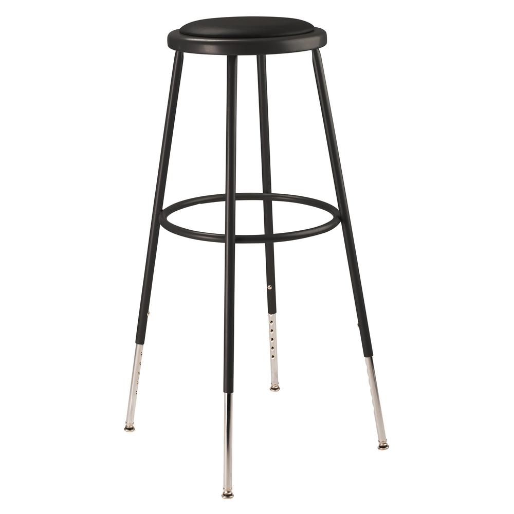 (3 Pack) NPS® 32 -39" Height Adjustable Heavy Duty Vinyl Padded Steel Stool, Black