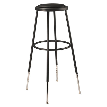 (3 Pack) NPS® 32 -39" Height Adjustable Heavy Duty Vinyl Padded Steel Stool, Black
