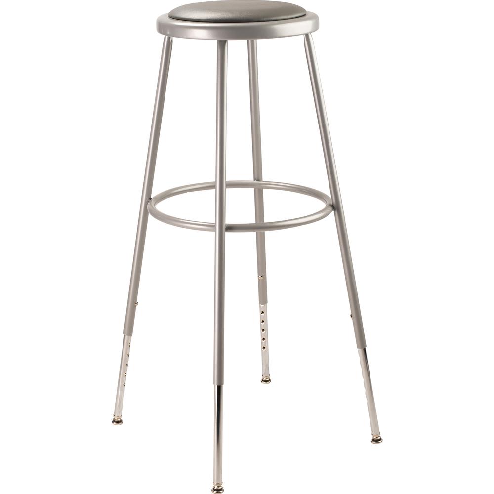(3 Pack) NPS® 32"-39" Height Adjustable Heavy Duty Vinyl Padded Steel Stool, Grey
