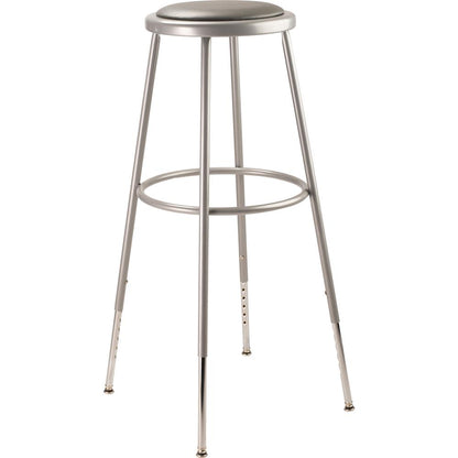 (3 Pack) NPS® 32"-39" Height Adjustable Heavy Duty Vinyl Padded Steel Stool, Grey
