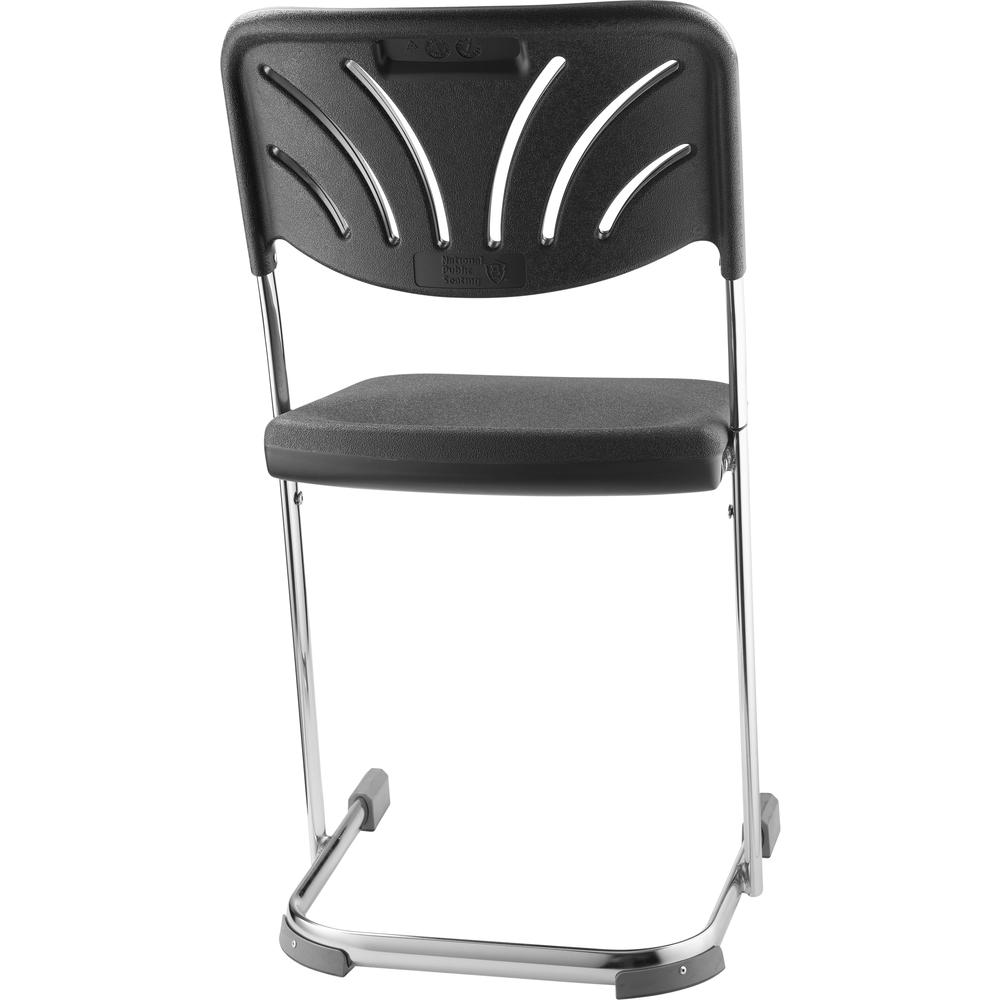 NPS® 18" Elephant Z-Stool With Backrest, Black Seat and Chrome Frame
