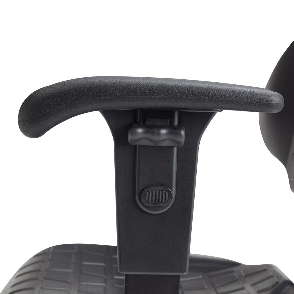 NPS® Polyurethane Task Chair with Arms, 16"-21" Height, Black