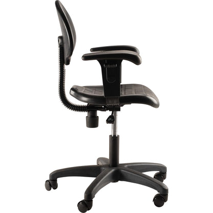 NPS® Polyurethane Task Chair with Arms, 16"-21" Height, Black
