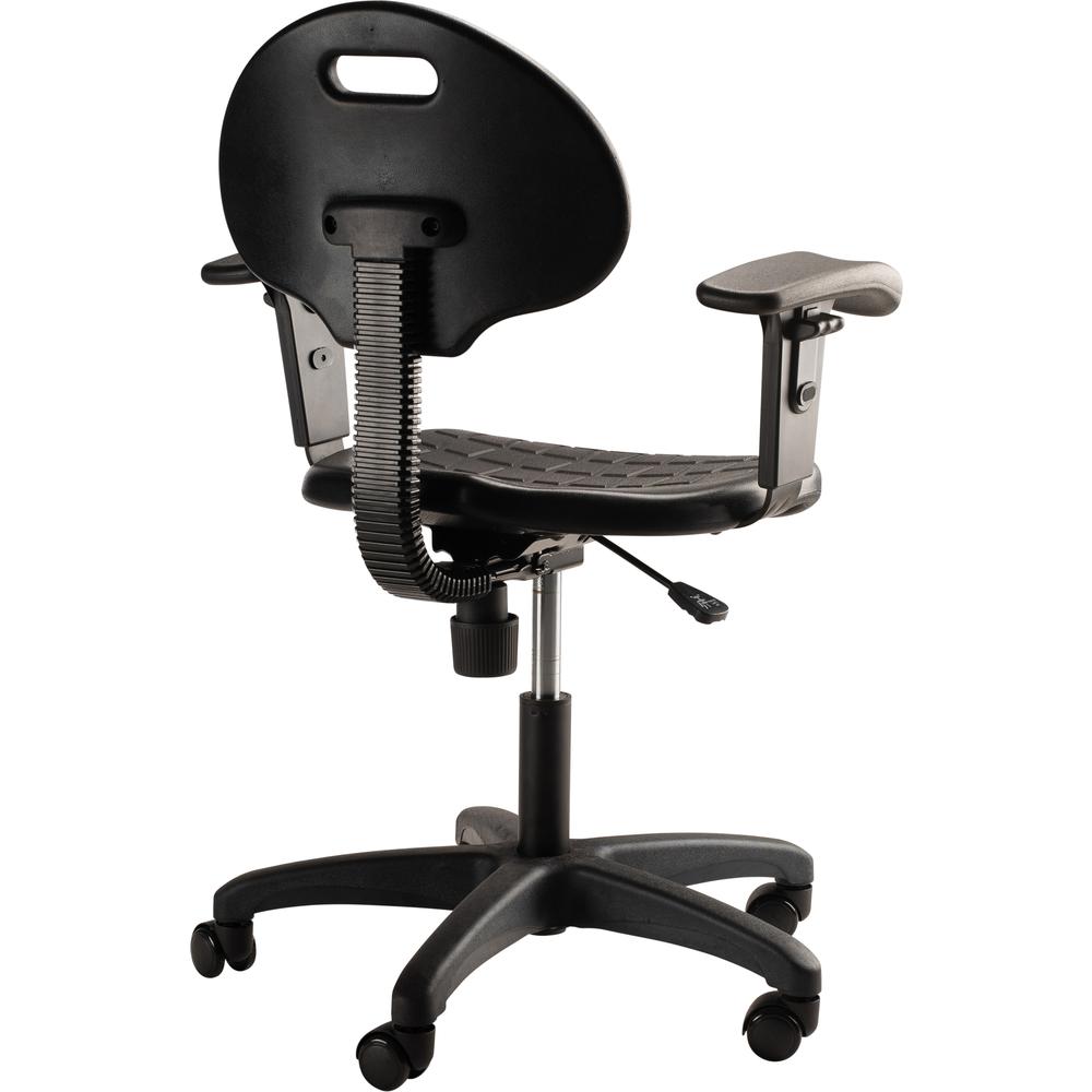NPS® Polyurethane Task Chair with Arms, 16"-21" Height, Black