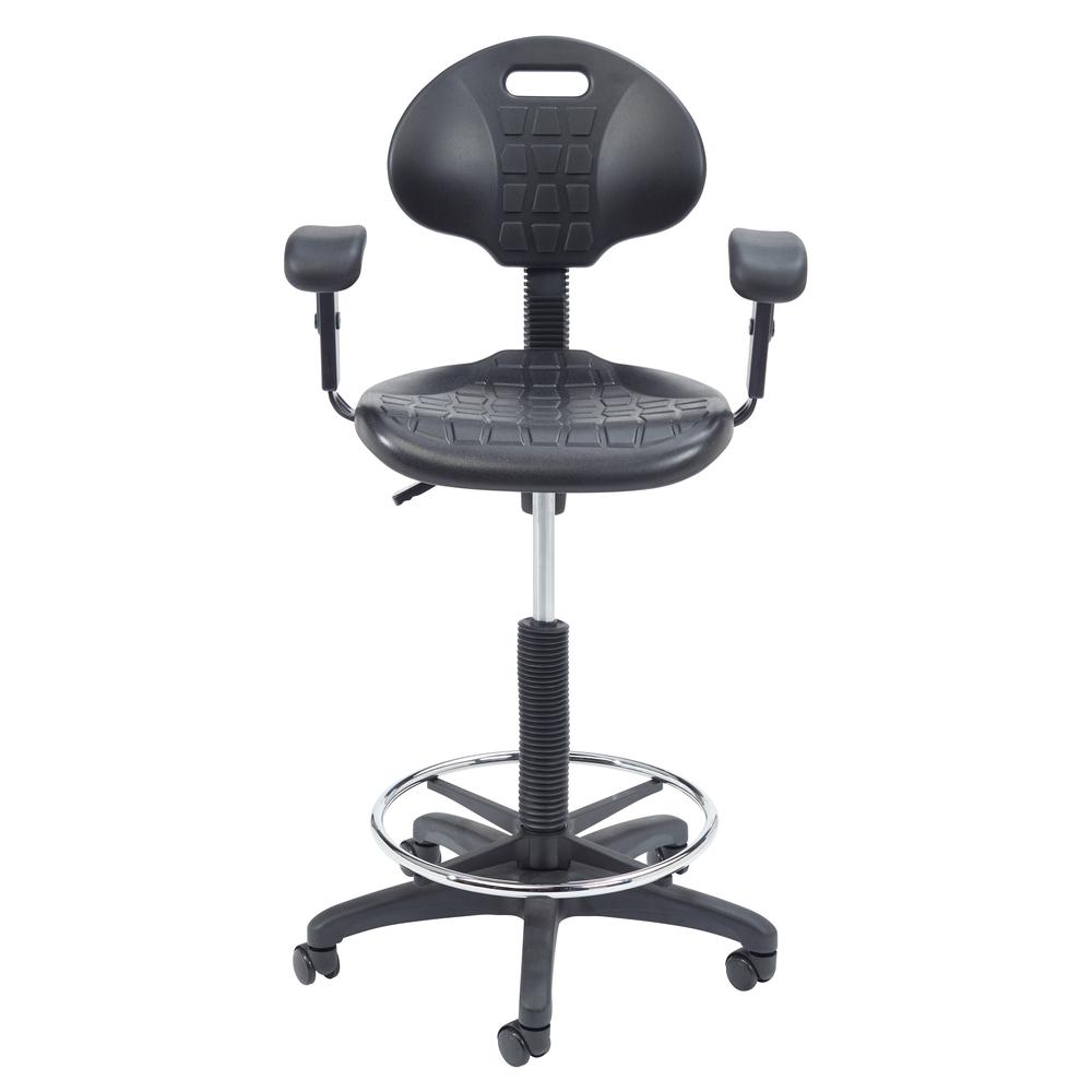 NPS® Polyurethane Task Chair with Arms, 22"-32" Height