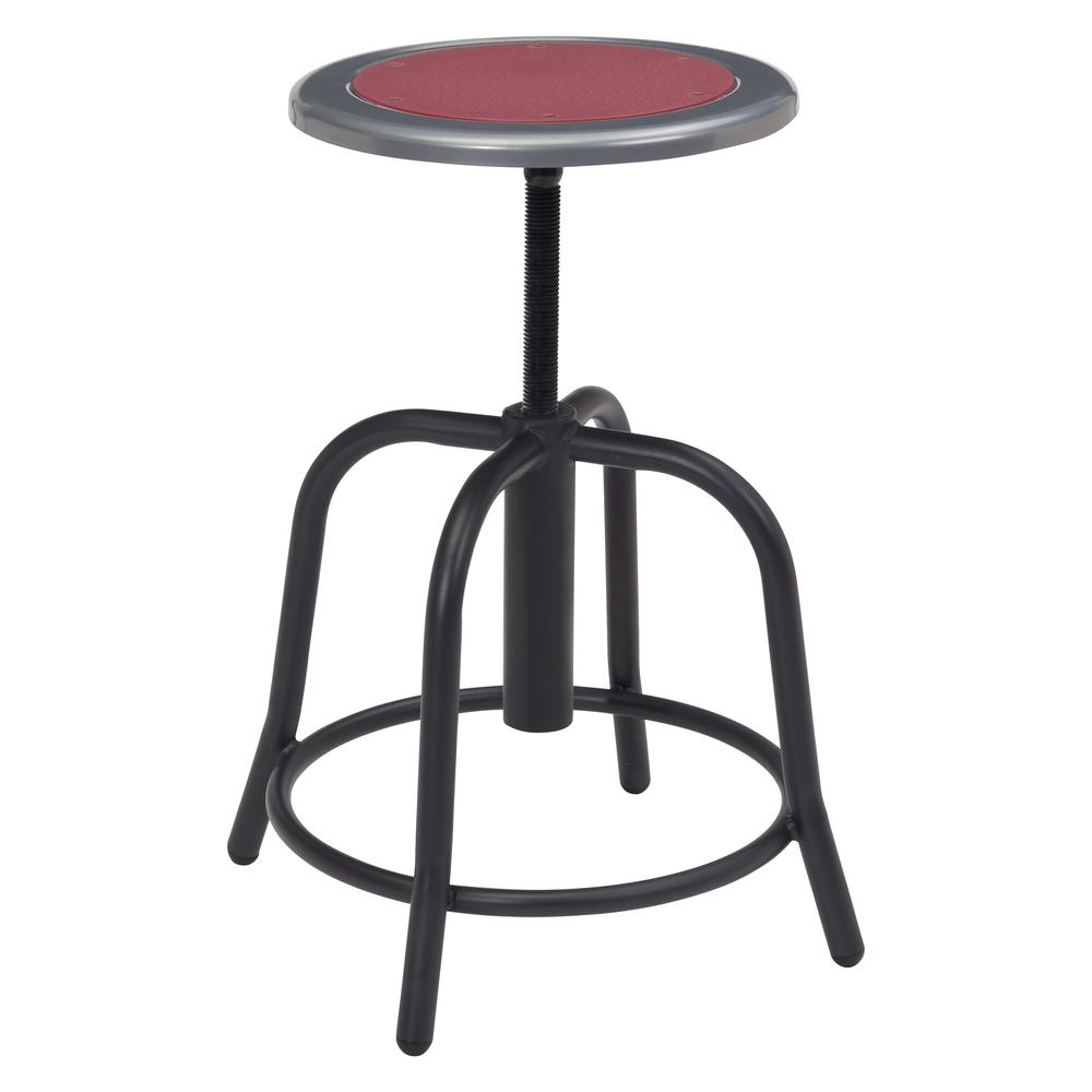 NPS® 18” - 24” Height Adjustable Swivel Stool, Burgundy Seat and Black Frame