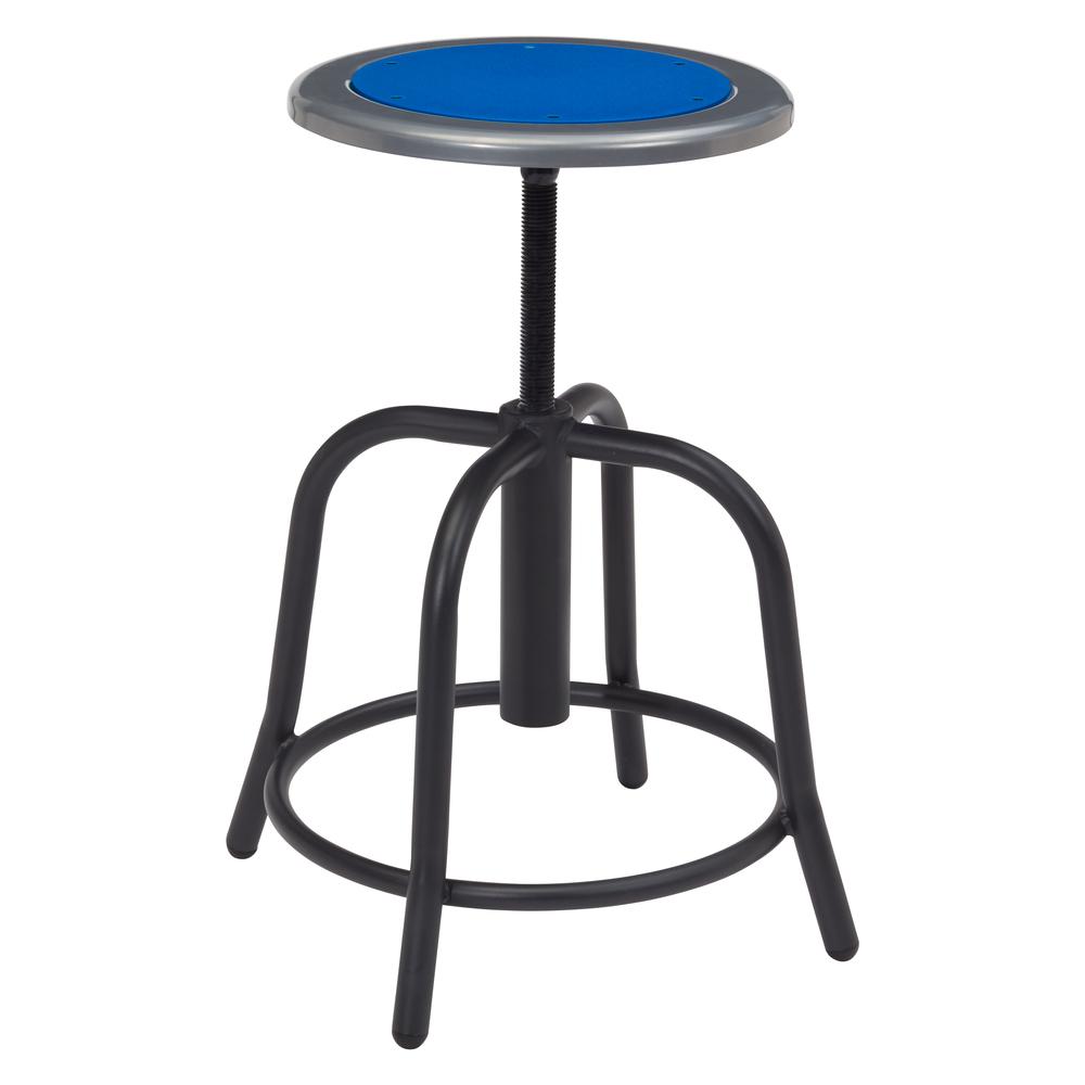 NPS® 18” - 24” Height Adjustable Swivel Stool, Persian Blue Seat and Black Frame