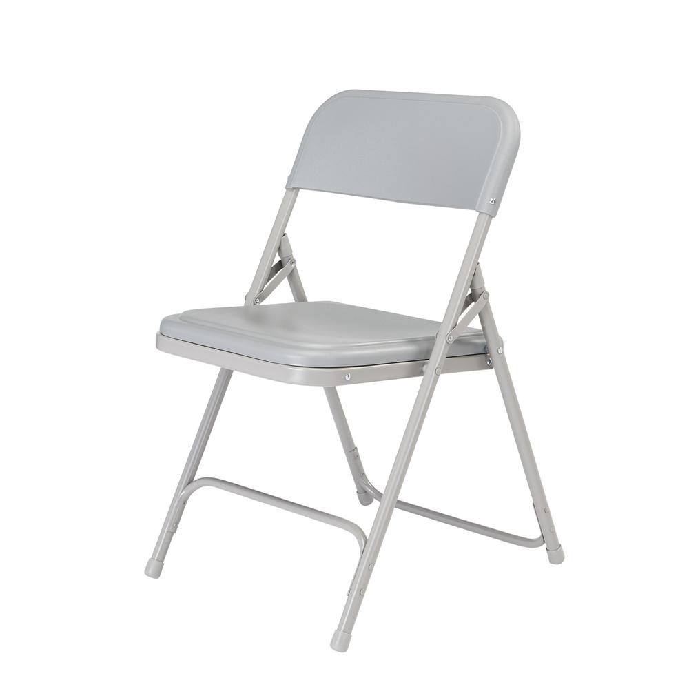 NPS® 800 Series Premium Lightweight Plastic Folding Chair, Grey (Pack of 4)