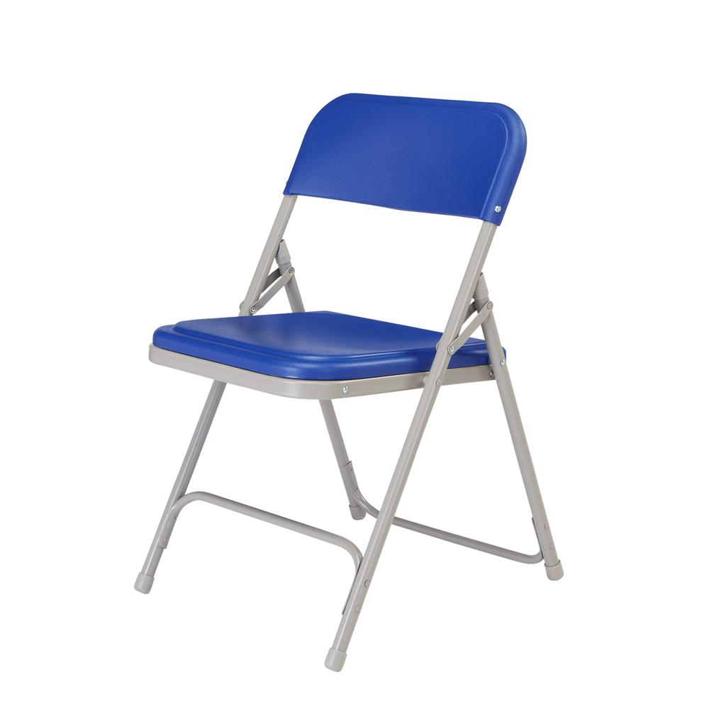 NPS® 800 Series Premium Lightweight Plastic Folding Chair, Blue (Pack of 4)