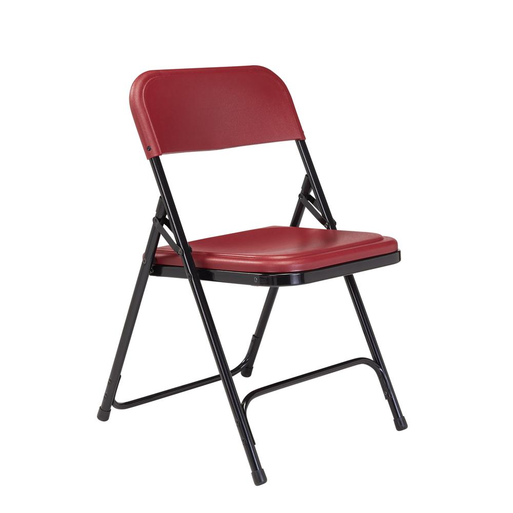 NPS® 800 Series Premium Lightweight Plastic Folding Chair, Burgundy (Pack of 4)