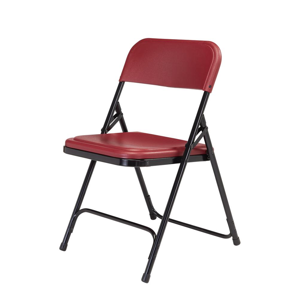 NPS® 800 Series Premium Lightweight Plastic Folding Chair, Burgundy (Pack of 4)