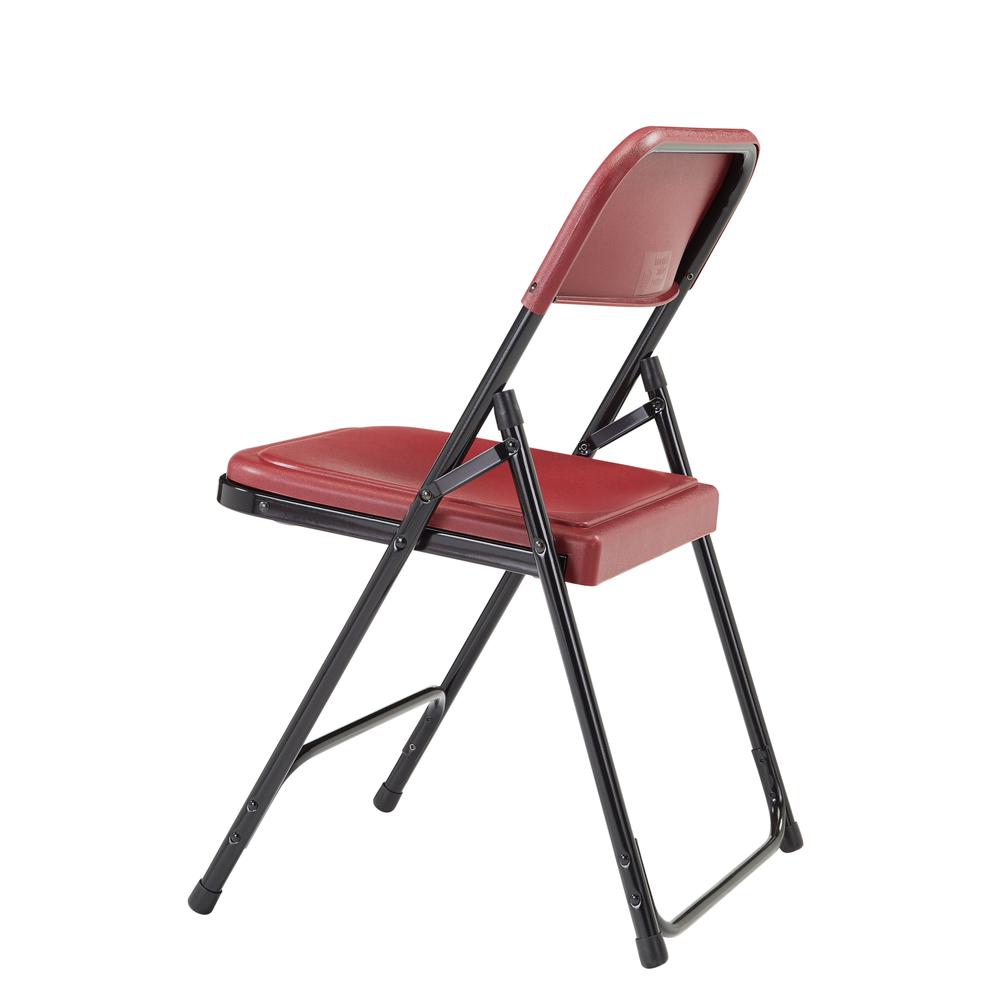 NPS® 800 Series Premium Lightweight Plastic Folding Chair, Burgundy (Pack of 4)
