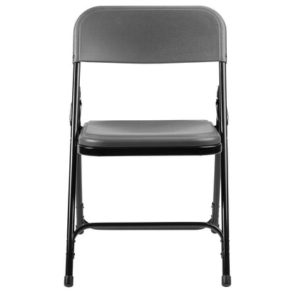 NPS® 800 Series Premium Lightweight Plastic Folding Chair, Charcoal Slate (Pack of 4)