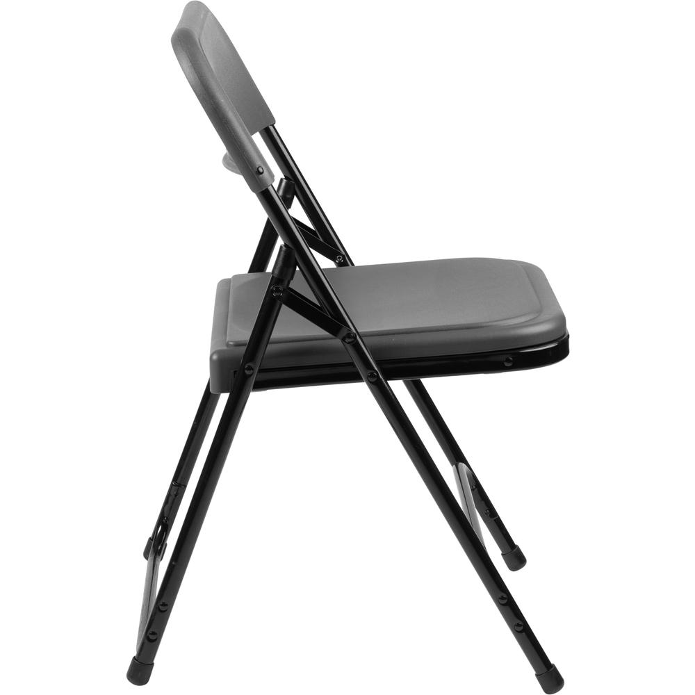 NPS® 800 Series Premium Lightweight Plastic Folding Chair, Charcoal Slate (Pack of 4)