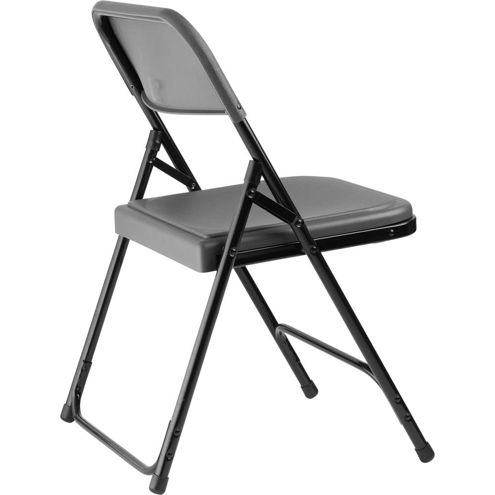 NPS® 800 Series Premium Lightweight Plastic Folding Chair, Charcoal Slate (Pack of 4)