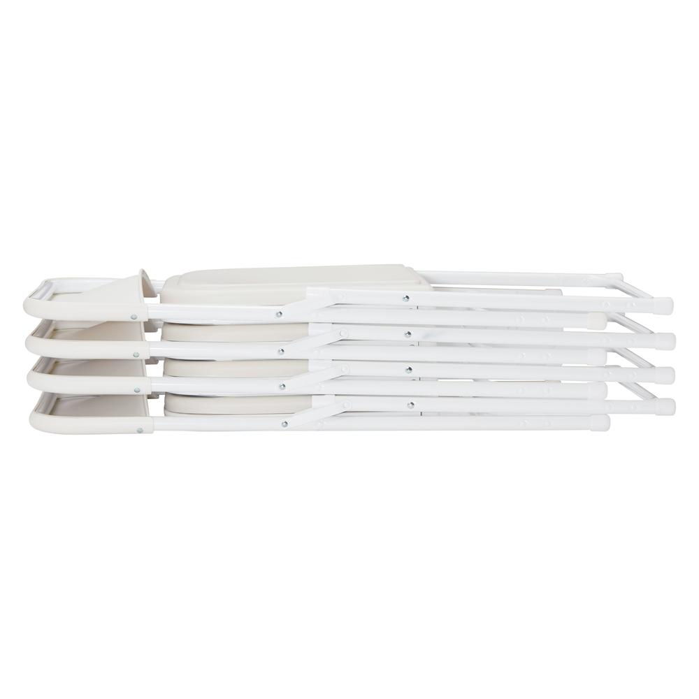 NPS® 800 Series Premium Lightweight Plastic Folding Chair, Bright White (Pack of 4)
