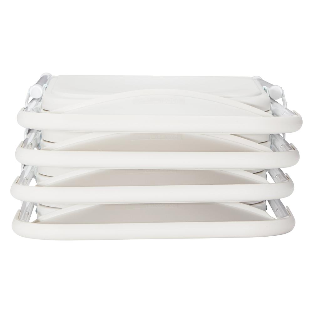 NPS® 800 Series Premium Lightweight Plastic Folding Chair, Bright White (Pack of 4)