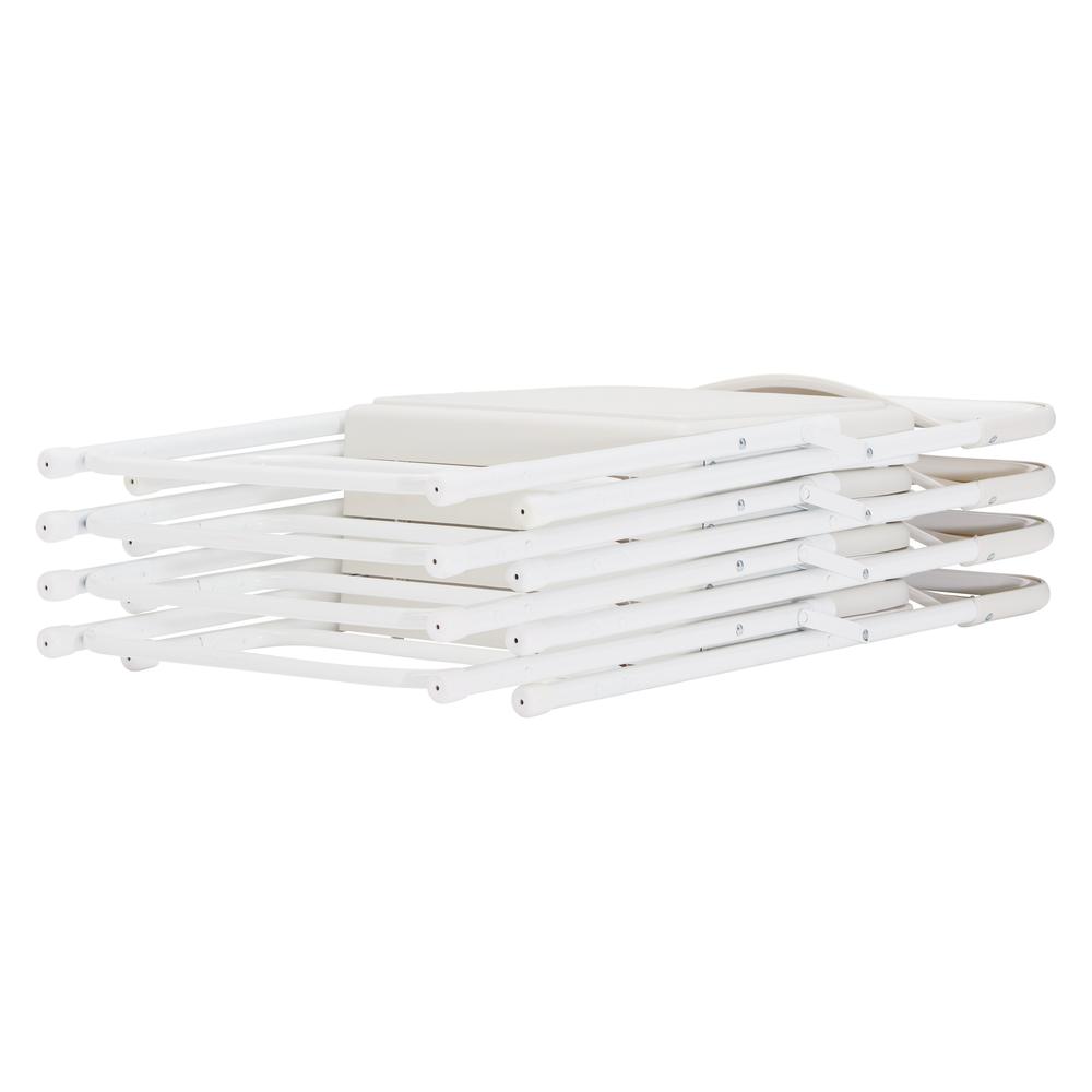 NPS® 800 Series Premium Lightweight Plastic Folding Chair, Bright White (Pack of 4)