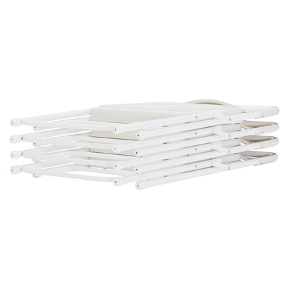 NPS® 800 Series Premium Lightweight Plastic Folding Chair, Bright White (Pack of 4)