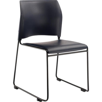 NPS® Cafetorium Plush Vinyl Stack Chair, Blue