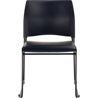 NPS® Cafetorium Plush Vinyl Stack Chair, Blue