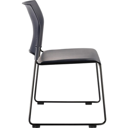 NPS® Cafetorium Plush Vinyl Stack Chair, Blue
