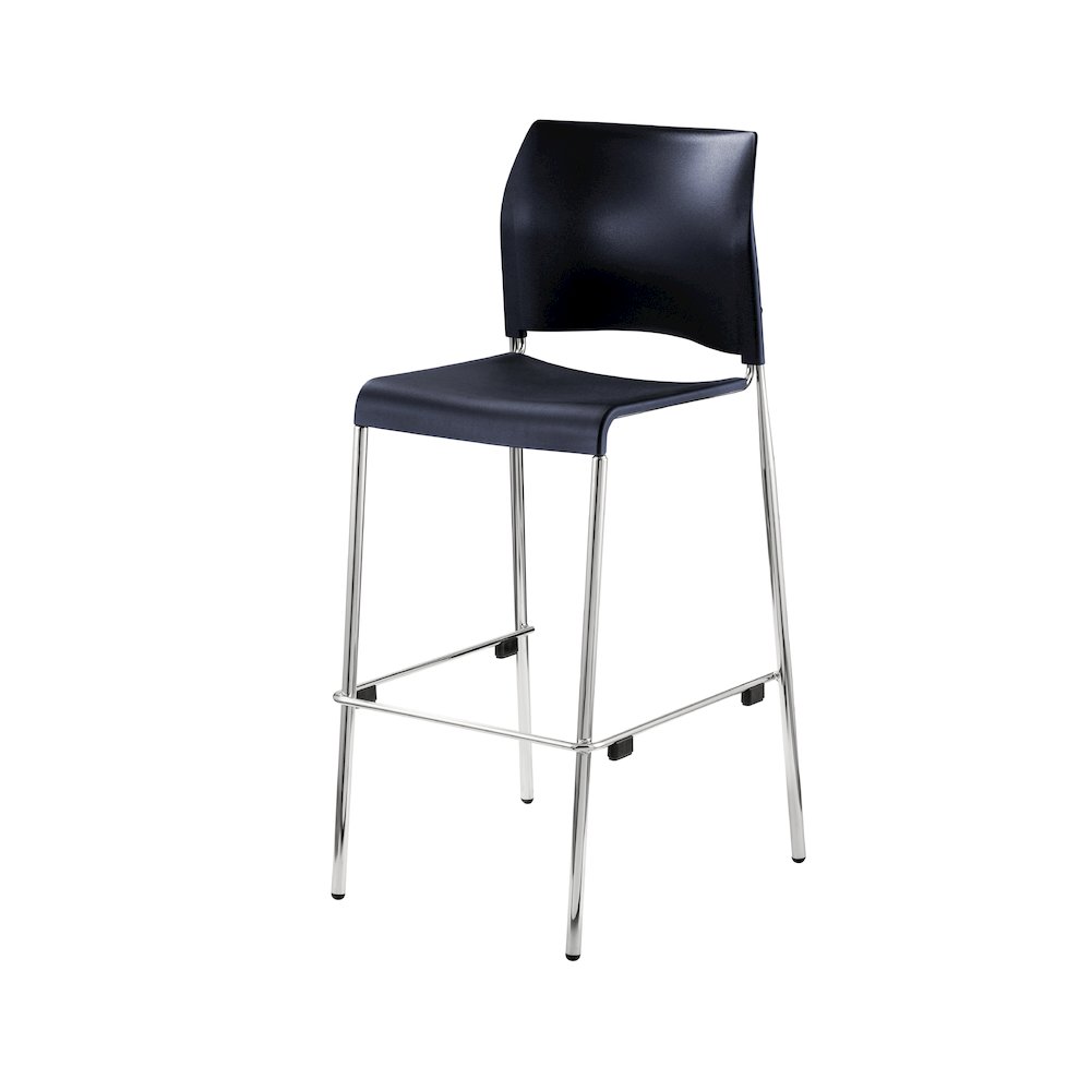 Cafetorium Bar Stool, Plastic Seat, Navy