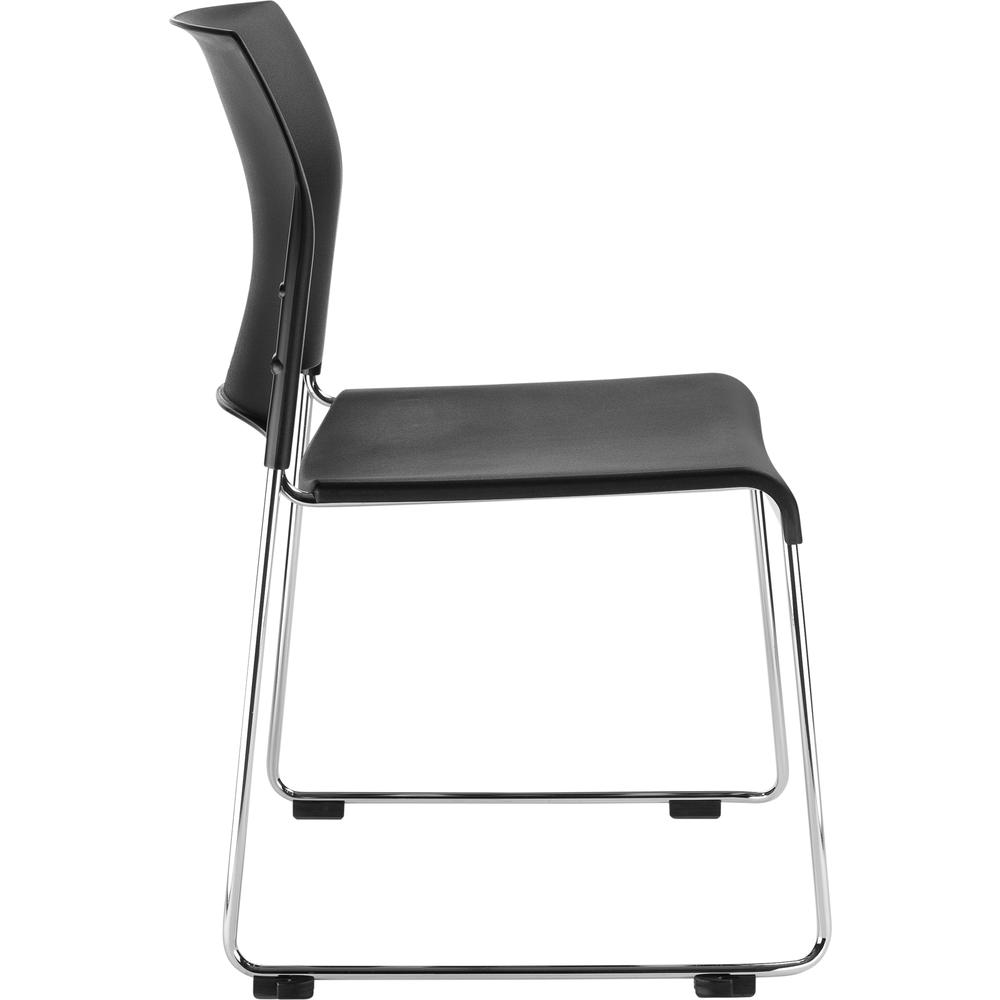 NPS® Cafetorium Plastic Stack Chair, Black