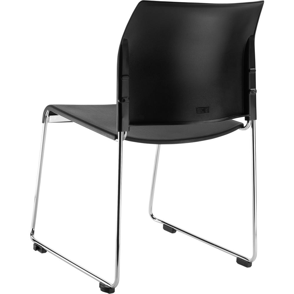 NPS® Cafetorium Plastic Stack Chair, Black