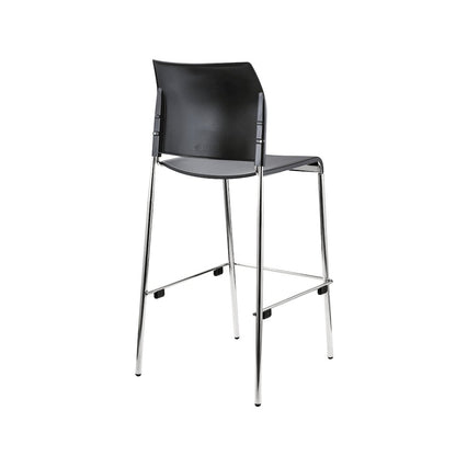 Cafetorium Bar Stool, Plastic Seat, Charcoal